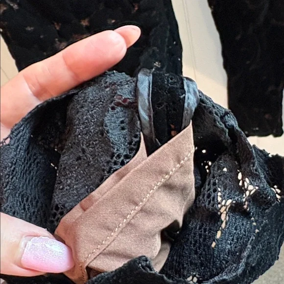 Rachel Comey black velvet lace fully lined high waist pants cocoa linerS